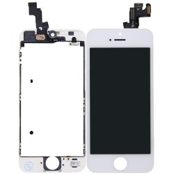iPhone 5S/SE Display + Digitizer, +Metal Plate A+ High Quality - White