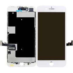 iPhone 8 PLUS (LG) (DTP/C3F) Display+Digitizer + Metal Plate Complete, OEM Replacement Glass - White
